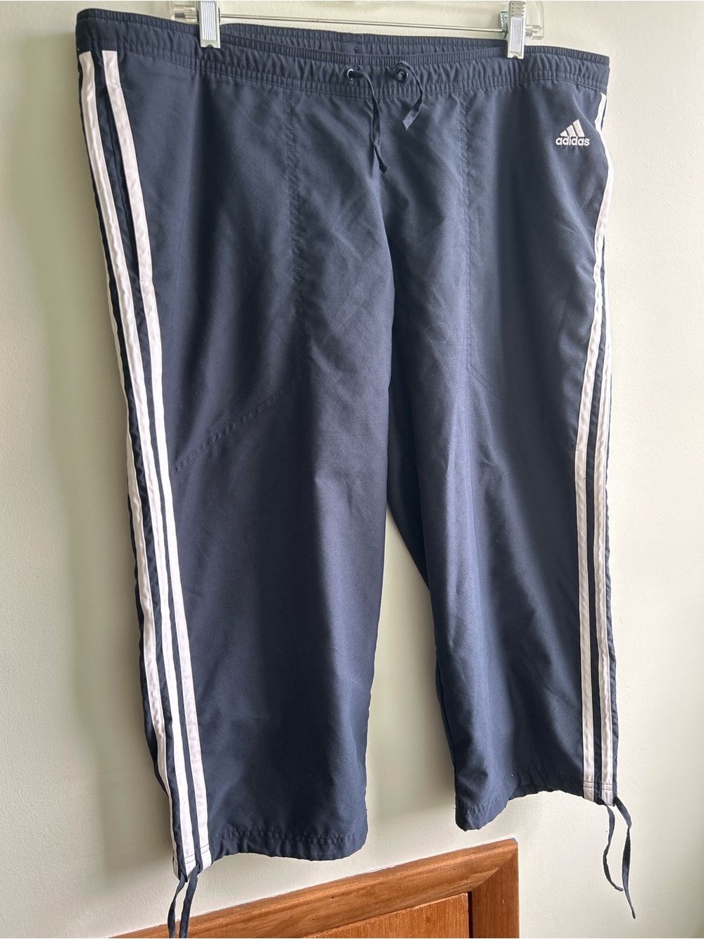 adidas Navy Jogger Pants with White 3-Stripes